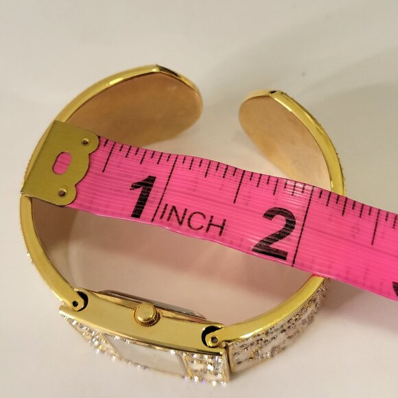 OSIROCK Sequin Gold Sparkly Cuff Bangle Watch - Picture 9 of 13